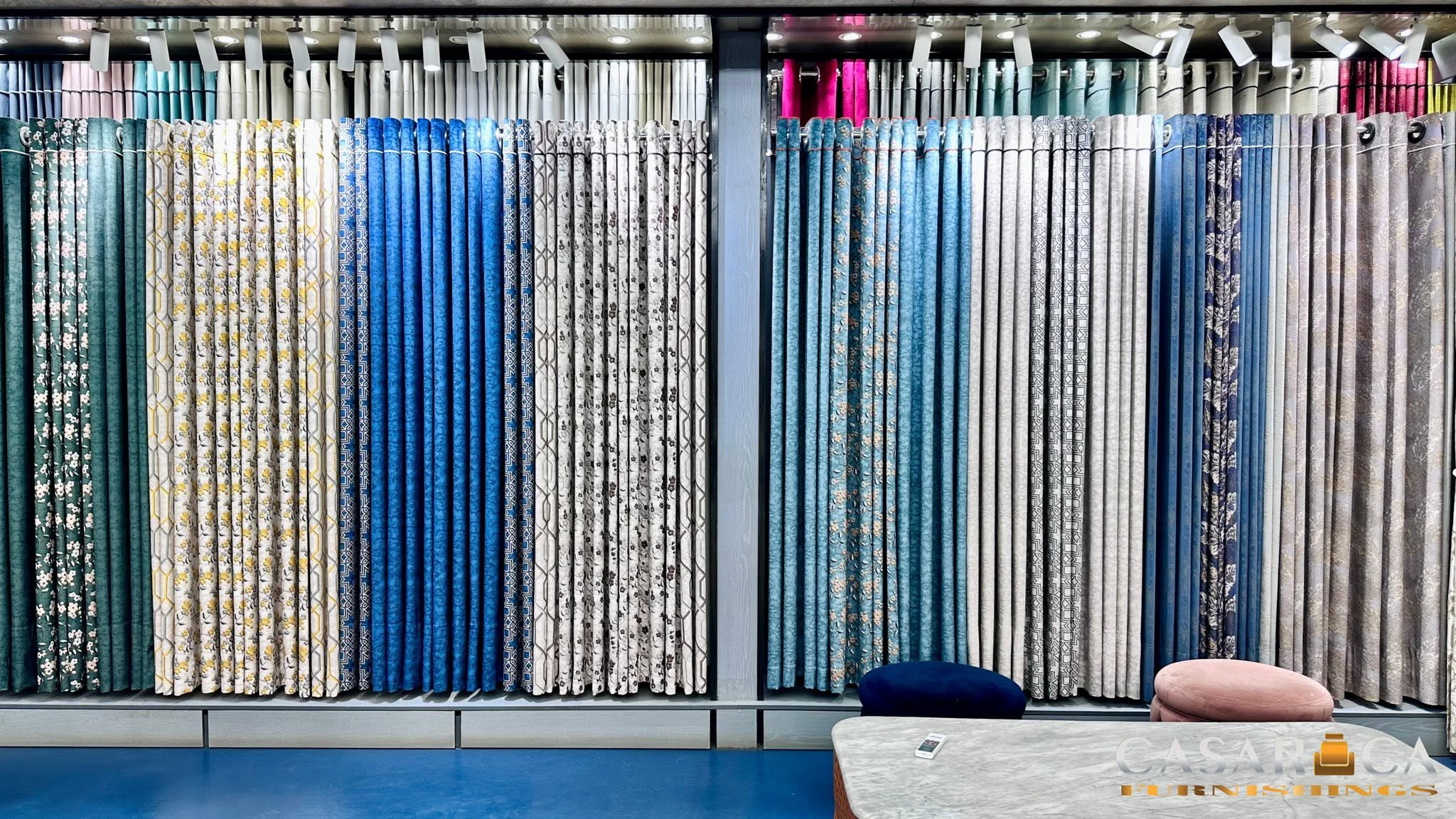 Casarica curtain and fabric display supplied by the user