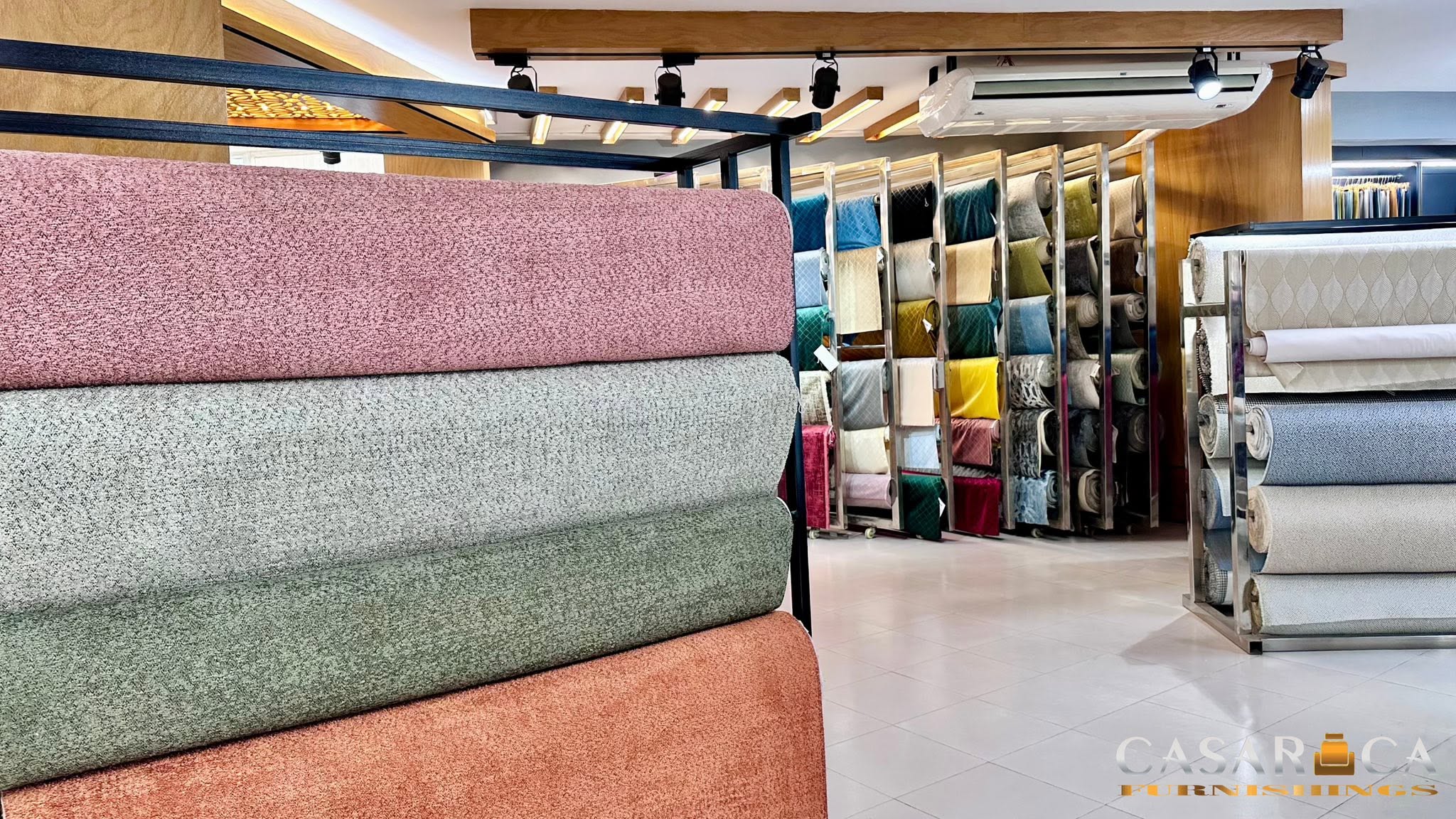 Casarica upholstery fabric rolls supplied by the user